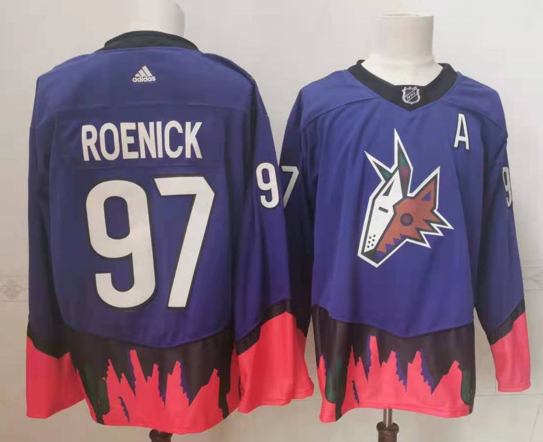 Men Arizona Coyotes #97 Roenick Purple Authentic Stitched 2022 Adidas NHL Jersey